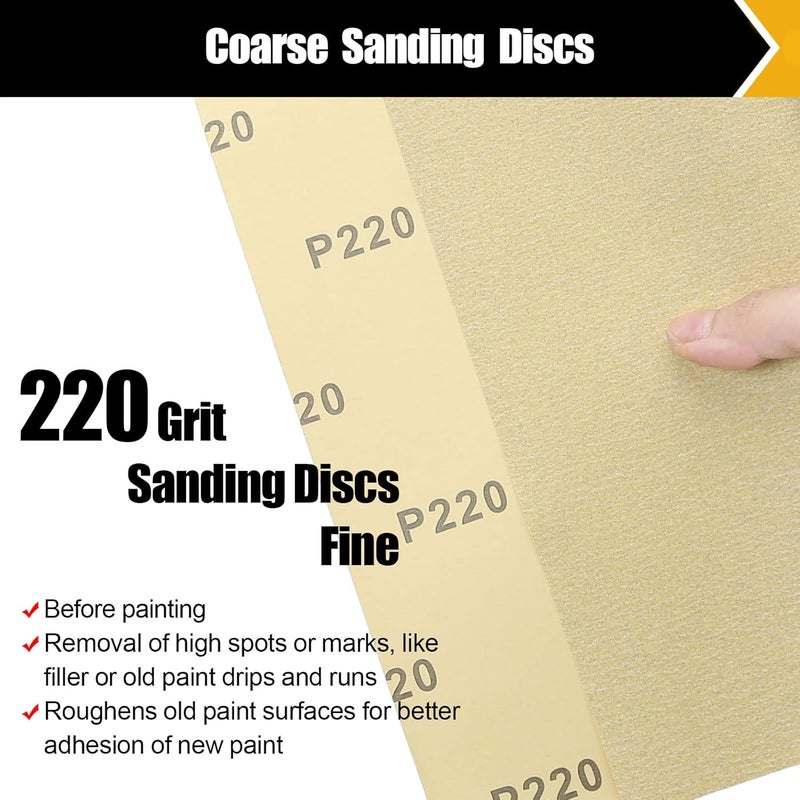 BOSHCRAFT 220 Grit Sandpaper, Sandpaper Assortment Sandpaper for Wood Metal Furniture Hand Sander Sand Paper Set Sandpaper Sheets Cut for Use 9" x 11"/12 Sheets - Image 2